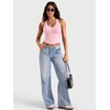 image:imageYEOREO Ease Tie Back Workouts Tank Tops Halter Backless Strap Top Deep V with Bar Pads Summer Shirt for Yoga PilatesLight Pink