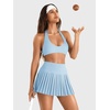 image:imageYEOREO Ease Womens Pleated Tennis Skirt Built in Shorts with Pockets 2 in 1 ALine Skirt High Waist Workout Golf SkortsAiry Blue