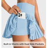 image:imageYEOREO Ease Womens Pleated Tennis Skirt Built in Shorts with Pockets 2 in 1 ALine Skirt High Waist Workout Golf SkortsAiry Blue
