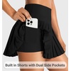 image:imageYEOREO Ease Womens Pleated Tennis Skirt Built in Shorts with Pockets 2 in 1 ALine Skirt High Waist Workout Golf SkortsBlack