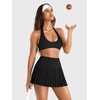 image:imageYEOREO Ease Womens Pleated Tennis Skirt Built in Shorts with Pockets 2 in 1 ALine Skirt High Waist Workout Golf SkortsBlack