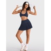 image:imageYEOREO Ease Womens Pleated Tennis Skirt Built in Shorts with Pockets 2 in 1 ALine Skirt High Waist Workout Golf SkortsMidnight Blue