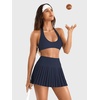 image:imageYEOREO Ease Womens Pleated Tennis Skirt Built in Shorts with Pockets 2 in 1 ALine Skirt High Waist Workout Golf SkortsMidnight Blue