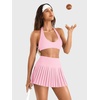 image:imageYEOREO Ease Womens Pleated Tennis Skirt Built in Shorts with Pockets 2 in 1 ALine Skirt High Waist Workout Golf SkortsPink