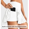 image:imageYEOREO Ease Womens Pleated Tennis Skirt Built in Shorts with Pockets 2 in 1 ALine Skirt High Waist Workout Golf SkortsWhite
