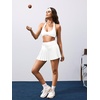 image:imageYEOREO Ease Womens Pleated Tennis Skirt Built in Shorts with Pockets 2 in 1 ALine Skirt High Waist Workout Golf SkortsWhite