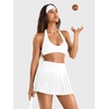 image:imageYEOREO Ease Womens Pleated Tennis Skirt Built in Shorts with Pockets 2 in 1 ALine Skirt High Waist Workout Golf SkortsWhite