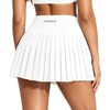 image:imageYEOREO Ease Womens Pleated Tennis Skirt Built in Shorts with Pockets 2 in 1 ALine Skirt High Waist Workout Golf SkortsWhite