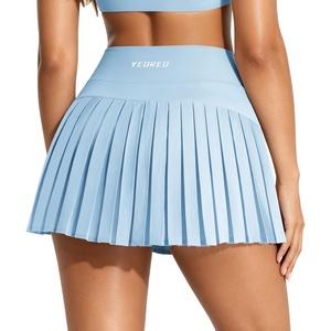 image:imageYEOREO Ease Womens Pleated Tennis Skirt Built in Shorts with Pockets 2 in 1 ALine Skirt High Waist Workout Golf SkortsAiry Blue
