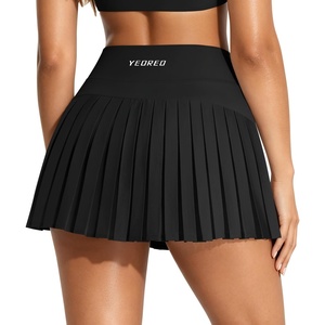 image:imageYEOREO Ease Womens Pleated Tennis Skirt Built in Shorts with Pockets 2 in 1 ALine Skirt High Waist Workout Golf SkortsBlack