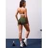 image:imageYEOREO CoreFlex Women Workout Shorts Low Rise Hidden Scrunch Butt Lifting Cargo Pockets 25 ShortsArmy Green