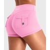 image:imageYEOREO CoreFlex Women Workout Shorts Low Rise Hidden Scrunch Butt Lifting Cargo Pockets 25 ShortsBubblegum Pink