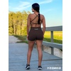 image:imageYEOREO Scrunch Butt Workout Shorts Women 35 Seamless V Cross Waist Sport Gym Amplify ShortsChocolate