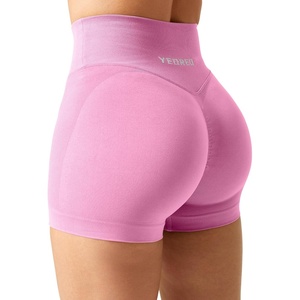 image:imageYEOREO Scrunch Butt Workout Shorts Women 35 Seamless V Cross Waist Sport Gym Amplify ShortsPink