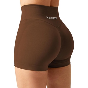 image:imageYEOREO Scrunch Butt Workout Shorts Women 35 Seamless V Cross Waist Sport Gym Amplify ShortsSangria