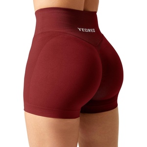 image:imageYEOREO Scrunch Butt Workout Shorts Women 35 Seamless V Cross Waist Sport Gym Amplify ShortsWine