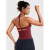 image:imageYEOREO CoreFlex Womens Tie Halter Twist Back Tank Top  Padded Workout Yoga Cop Top Going Out Y2k Trendy Summer CamisoleAnkela Red