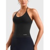 image:imageYEOREO CoreFlex Womens Tie Halter Twist Back Tank Top  Padded Workout Yoga Cop Top Going Out Y2k Trendy Summer CamisoleBlack