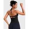 image:imageYEOREO CoreFlex Womens Tie Halter Twist Back Tank Top  Padded Workout Yoga Cop Top Going Out Y2k Trendy Summer CamisoleBlack
