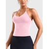 image:imageYEOREO CoreFlex Womens Tie Halter Twist Back Tank Top  Padded Workout Yoga Cop Top Going Out Y2k Trendy Summer CamisolePink Lemonade
