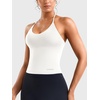 image:imageYEOREO CoreFlex Womens Tie Halter Twist Back Tank Top  Padded Workout Yoga Cop Top Going Out Y2k Trendy Summer CamisoleWhite