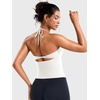 image:imageYEOREO CoreFlex Womens Tie Halter Twist Back Tank Top  Padded Workout Yoga Cop Top Going Out Y2k Trendy Summer CamisoleWhite