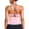 image:imageYEOREO CoreFlex Womens Tie Halter Twist Back Tank Top  Padded Workout Yoga Cop Top Going Out Y2k Trendy Summer CamisolePink Lemonade
