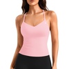 image:imageYEOREO CoreFlex Y Back Tank Tops for Women Workout Padded Racerback Tank Tops with Adjustable StrapBaby Pink