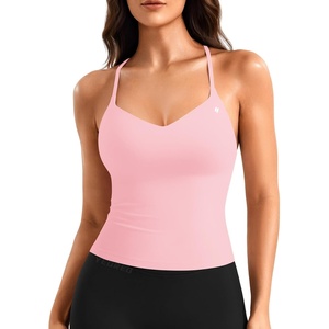 image:imageYEOREO CoreFlex Y Back Tank Tops for Women Workout Padded Racerback Tank Tops with Adjustable StrapBaby Pink
