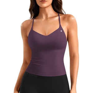 image:imageYEOREO CoreFlex Y Back Tank Tops for Women Workout Padded Racerback Tank Tops with Adjustable StrapBlack Berry Purple