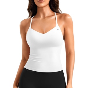 image:imageYEOREO CoreFlex Y Back Tank Tops for Women Workout Padded Racerback Tank Tops with Adjustable StrapWhite