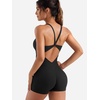 image:imageYEOREO CoreFlex One Piece Jumpsuits for Women Workout Backless Gym Romper  Sleeveless Removable Pads U neck Tummy control Yoga ShortBlack