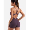 image:imageYEOREO CoreFlex One Piece Jumpsuits for Women Workout Backless Gym Romper  Sleeveless Removable Pads U neck Tummy control Yoga ShortBlack Berry Purple