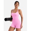 image:imageYEOREO CoreFlex One Piece Jumpsuits for Women Workout Backless Gym Romper  Sleeveless Removable Pads U neck Tummy control Yoga ShortBubblegum Pink