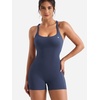image:imageYEOREO CoreFlex One Piece Jumpsuits for Women Workout Backless Gym Romper  Sleeveless Removable Pads U neck Tummy control Yoga ShortNavy Blue