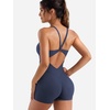 image:imageYEOREO CoreFlex One Piece Jumpsuits for Women Workout Backless Gym Romper  Sleeveless Removable Pads U neck Tummy control Yoga ShortNavy Blue