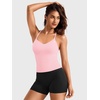 image:imageYEOREO CoreFlex Y Back Tank Tops for Women Padded Racerback Yoga Tank Tops  V Neck Adjustable Strap Light Support Removable Pads Gym WorkoutBaby Pink