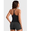 image:imageYEOREO CoreFlex Y Back Tank Tops for Women Padded Racerback Yoga Tank Tops  V Neck Adjustable Strap Light Support Removable Pads Gym WorkoutBlack