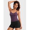 image:imageYEOREO CoreFlex Y Back Tank Tops for Women Padded Racerback Yoga Tank Tops  V Neck Adjustable Strap Light Support Removable Pads Gym WorkoutBlack Berry Purple