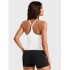 image:imageYEOREO CoreFlex Y Back Tank Tops for Women Padded Racerback Yoga Tank Tops  V Neck Adjustable Strap Light Support Removable Pads Gym WorkoutWhite