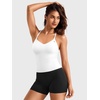 image:imageYEOREO CoreFlex Y Back Tank Tops for Women Padded Racerback Yoga Tank Tops  V Neck Adjustable Strap Light Support Removable Pads Gym WorkoutWhite