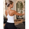 image:imageYEOREO CoreFlex Y Back Tank Tops for Women Padded Racerback Yoga Tank Tops  V Neck Adjustable Strap Light Support Removable Pads Gym WorkoutWhite