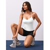 image:imageYEOREO CoreFlex Y Back Tank Tops for Women Padded Racerback Yoga Tank Tops  V Neck Adjustable Strap Light Support Removable Pads Gym WorkoutWhite