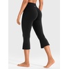 image:imageYEOREO Ease Capri Flare Leggings Workout Cropped Bootcut Yoga Crop Pants  21 High Waisted Tummy Control Capri Leggings for Women Gym YogaBlack
