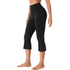 image:imageYEOREO Ease Capri Flare Leggings Workout Cropped Bootcut Yoga Crop Pants  21 High Waisted Tummy Control Capri Leggings for Women Gym YogaBlack