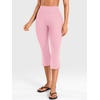 image:imageYEOREO Ease Capri Flare Leggings Workout Cropped Bootcut Yoga Crop Pants  21 High Waisted Tummy Control Capri Leggings for Women Gym YogaLight Pink