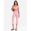 image:imageYEOREO Ease Capri Flare Leggings Workout Cropped Bootcut Yoga Crop Pants  21 High Waisted Tummy Control Capri Leggings for Women Gym YogaLight Pink