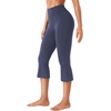 image:imageYEOREO Ease Capri Flare Leggings Workout Cropped Bootcut Yoga Crop Pants  21 High Waisted Tummy Control Capri Leggings for Women Gym YogaNavy Blue