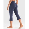 image:imageYEOREO Ease Capri Flare Leggings Workout Cropped Bootcut Yoga Crop Pants  21 High Waisted Tummy Control Capri Leggings for Women Gym YogaNavy Blue