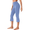 image:imageYEOREO Ease Capri Flare Leggings Workout Cropped Bootcut Yoga Crop Pants  21 High Waisted Tummy Control Capri Leggings for Women Gym YogaSea Blue